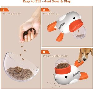 Jouet Distributeur Interactif de Friandises pour Chien - Puzzle en Forme de Canard avec Distributeur Lent Réglable et Conception Automatique en Plastique pour Chiens - Product Image 4