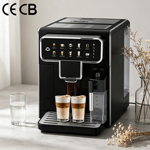 Macchine da Caffè Commerciali Completamente Automatiche e Intelligenti con Struttura in Acciaio Inossidabile, Macchina per Espresso, Cappuccino e Latte con Serbatoio per il Latte - Product Image 1