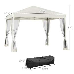 Db Instant <b>Gazebo</b> 10 X 10 Pop Up Canopy <b>Tent</b> With Netting Height Adjustable Ez Screen House Room Carry Bag Included - Product Image 4