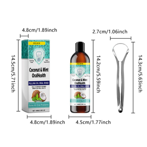 Aceite Bucal para Enjuague Bucal con Aceites Esenciales Naturales para la Salud de las Encías y el Aliento Fresco, Aceite de Coco y Menta para Blanquear los Dientes e Higiene Bucal - Product Image 5