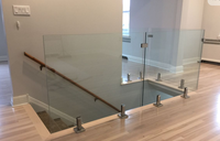 Combinaison rampe et balustrade en verre - Support de fixation en acier inoxydable étanche pour escaliers intérieurs et patios extérieurs