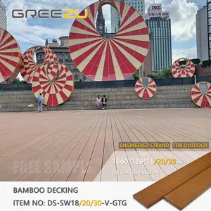 Carbonized bamboo composite deck Engineered bamboo wood grooved garden landscaping decking Natural bamboo wood terrace decking