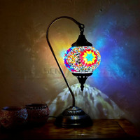 Sensmuel Chine Usine En Gros Café Hôtel Décoration Vitrail Mosaïque Verre LED Lampe Turque