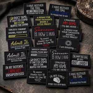 Parches Bordados Decorativos con Frases de Humor Sarcástico y Divertido, para Coser o Planchar - Product Image 1