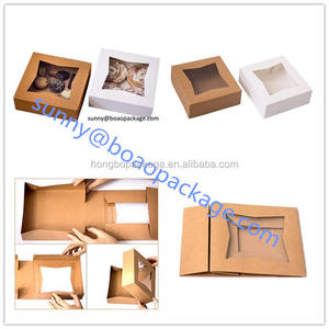 Boîte à gâteaux à double hauteur carrée en plastique rose Individuelle personnalisée transparente pour tarte à biscuits Cupcake Boulangerie Boîte à gâteaux - Product Image 5