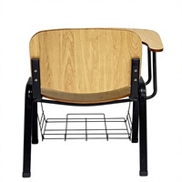 Ensembles scolaires HJ K-45, pupitre et chaise pour étudiants, table de lecture universitaire, chaises en plastique avec structure en acier, design simple