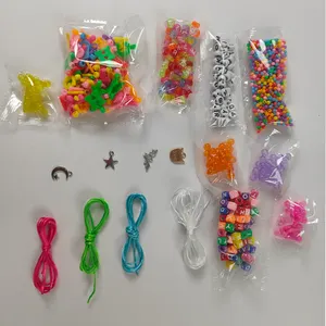 Diskon besar set mainan anak-anak Diy gambar dan kerajinan kit kreatif untuk anak buatan tangan halloween plastik alfabet set manik-manik kit