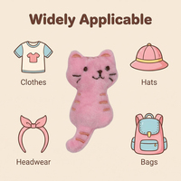 Porte-clés en peluche personnalisé en forme de chat, jouet en peluche de dessin animé, accessoires multifonctionnels pour vêtements et sacs