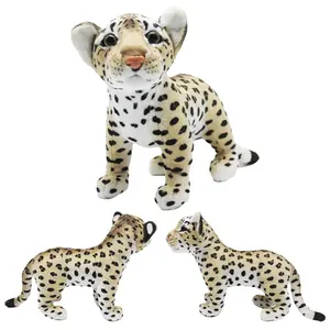 Wholesale Sales Realistic Wild Animal Plush Toys Custom Zoo Animals Leopard Stuffed Animal Plush Toys For Kids