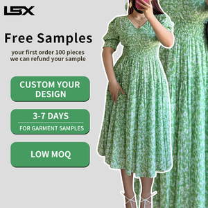 Robe longue en lin et coton à imprimé numérique avec logo personnalisé, robe de maternité oversize, robe élégante et sexy pour femme, robe maxi princesse d'été - Product Image 1