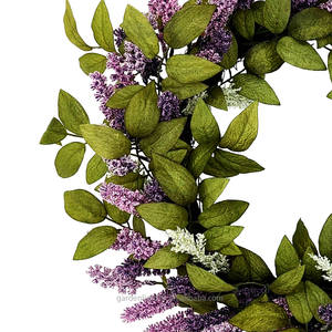 Corona de Lavanda Artificial de 22 Pulgadas, Ecológica, Personalizable, para Puerta Principal, Pared, Ventana, Decoración Rústica, Festiva - Product Image 2