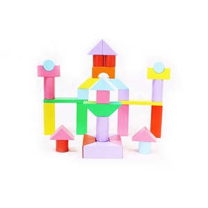 Blocs magnétiques pour enfants jouet éducatif similaire à Tegu ensemble de 60 pièces jouets magnétiques en bois - Product Image 1