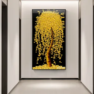 도매 현대 간단한 베란다 조명 럭셔리 레스토랑 벽화 포춘 트리 현금 나무 매달려 크리스탈 도자기 그림