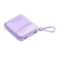 Nouvelle batterie externe mini 10000 mAh avec écran LED, charge rapide, chargeur portable, polymère, double micro, câbles intégrés, Powerbank 21700