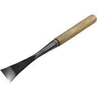 Ciseau plat de 10 mm pour la sculpture sur bois, 45° #   Acier, manche en bois de santal jaune