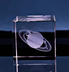 Honor Crystal Wholesale Eco-Friendly Square White Embryo Block Alta calidad Transparente 3D Tallado Moon Saturn Series Crystal - Product Image 1