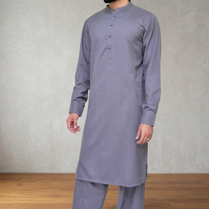 Costumes Shalwar Kameez en coton à double col pour hommes sur mesure - Mode ethnique de haute qualité pour mariage Fabriqué en Inde et au Pakistan - Product Image 2