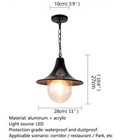 Lámpara colgante contemporánea para exteriores, LED impermeable, Villa, jardín, patio, puerta, pasillo, balcón, lámpara colgante