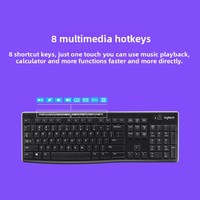 Nouveau clavier sans fil K270 2,4 GHz en plastique pour bureau, maison et entreprise, USB, multimédia, programmable, pleine taille