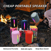 Haut-parleur portable sans fil V5.0 à prix abordable avec éclairage LED RGB, étanche en plastique, prise en charge USB et carte TF, mini design pour l'extérieur