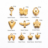 Pendentifs géométriques en gros plaqués or 18 carats, breloques en acier inoxydable à motifs naturels, accessoires DIY pour la fabrication de bijoux