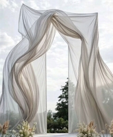 Arco de Organza Grande para Decoración de Bodas al Aire Libre, Accesorio para Escenario, Decoración para Eventos y Bodas