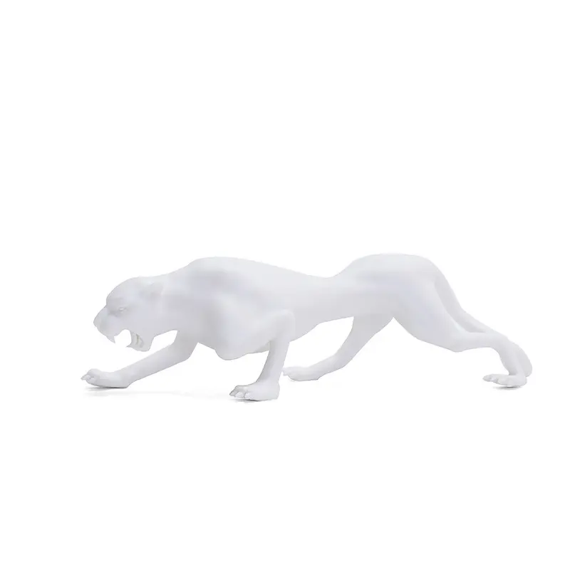 Cina Dropshipping Statuetta di Lusso Della Decorazione Della Casa di Colore Bianco di Ceramica Del Leopardo Statua