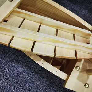 Vente chaude Restaurant Bateau En Bois Plateau De Service En Forme De Bateau À Sushi De Taille Personnalisée - Product Image 3