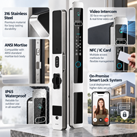 Application Tuya Smart, serrure entièrement automatique en aluminium/acier/bois, fonctionnement par carte-clé, reconnaissance faciale 3D, interphone vidéo, cloud
