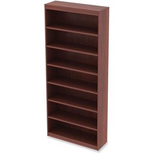 Alera Valencia Series Seven-Shelf Bookcase 35.63w X 11.81d X 83.86h Cherry Square <b>Corner</b> <b>Wood</b> Material - Product Image 2
