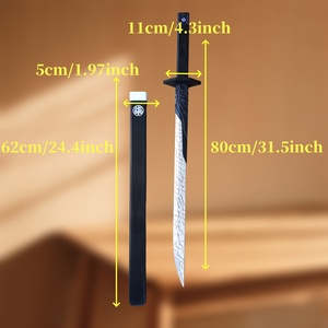 Schwarze PU-Schaum Anime Spielzeugschwert-Hülle Leichtgewichtig Langlebig Sicher Cosplay-Requisite Halloween-Kostüm-Party Katana-förmige Klinge - Product Image 2