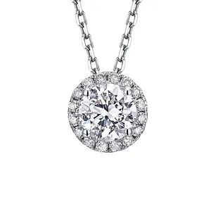 High Quality Deluxe Style Jewelry Round Shape Real Gold Diamond Pendant