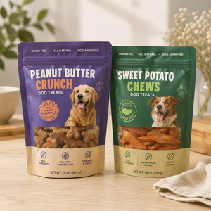Customized BPA Free Dog Treat Pet Food Packaging Aluminum Foil Stand up Pouch <b>Bags</b> with Heat Seal and Zipper Top - Product Image 1