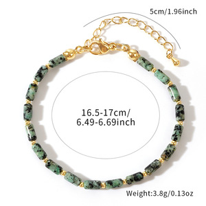 Handmade Bohemian <b>Beaded</b> <b>Bracelet</b> Natural Stone Gold-Plated Copper Adjusted <b>Bracelet</b> - Product Image 2