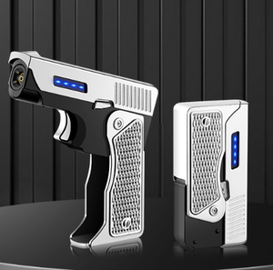 Encendedor de pistola plegable creativo, encendedor de llama de chorro de combustible de butano, encendedor de arco electrónico 2 en 1 - Product Image 3