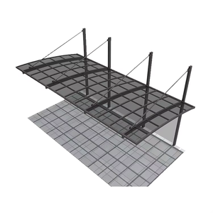 Conception de toit en arc d'abri de <span class=keywords><strong>garage</strong></span> en aluminium personnalisé auvent en métal pour l'extérieur cadre enduit de PVC en polycarbonate pour hangar de voiture - Product Image 5