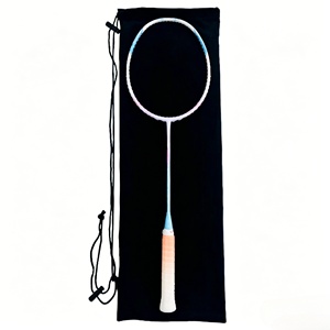 Sac à cordon en velours doux de qualité supérieure pour 1 à 3 raquettes de <span class=keywords><strong>badminton</strong></span>, <span class=keywords><strong>pochette</strong></span> de rangement protectrice avec logo personnalisé - Product Image 4
