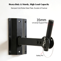 Soporte de Pared para Altavoces Yinyu WB003, Resistente, Completamente de Acero, Carga Máxima 30 kg, para Altavoces PA, Monitores de Estudio, Cine en Casa