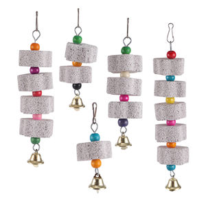 Juguete para masticar Mineral <span class=keywords><strong>de</strong></span> piedra para loro, jaula para pájaros, adorno <span class=keywords><strong>de</strong></span> juguete, piedra <span class=keywords><strong>de</strong></span> molienda, forma <span class=keywords><strong>de</strong></span> flor, mordedura para masticar, estilo colgante, suministros para mascotas - Product Image 1