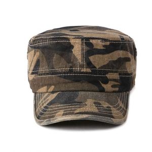 Casquette plate à 5 panneaux pas chère, style cadet, vintage, effet vieilli, camouflage, pour sports de plein air - Product Image 3