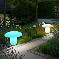Lampe solaire lumineuse en forme de champignon pour extérieur, décoration de pelouse et de jardin, lampe de sol décorative, télécommande, éclairage LED à intensité variable, étanche IP54