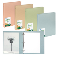 Carpeta de Archivo Personalizada de Producción en Masa, Tamaño A5, con 3 Anillas, de Paja de Trigo, Cuero PU, Cartón, Clips Metálicos, Bolsa de PP PVC para la Escuela