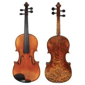 Violines de cuerda de alta calidad, cuerpo de madera, accesorios de ébano, madera maciza, Ojos de pájaro, patrón de Arce, violín hecho a mano para personas mayores
