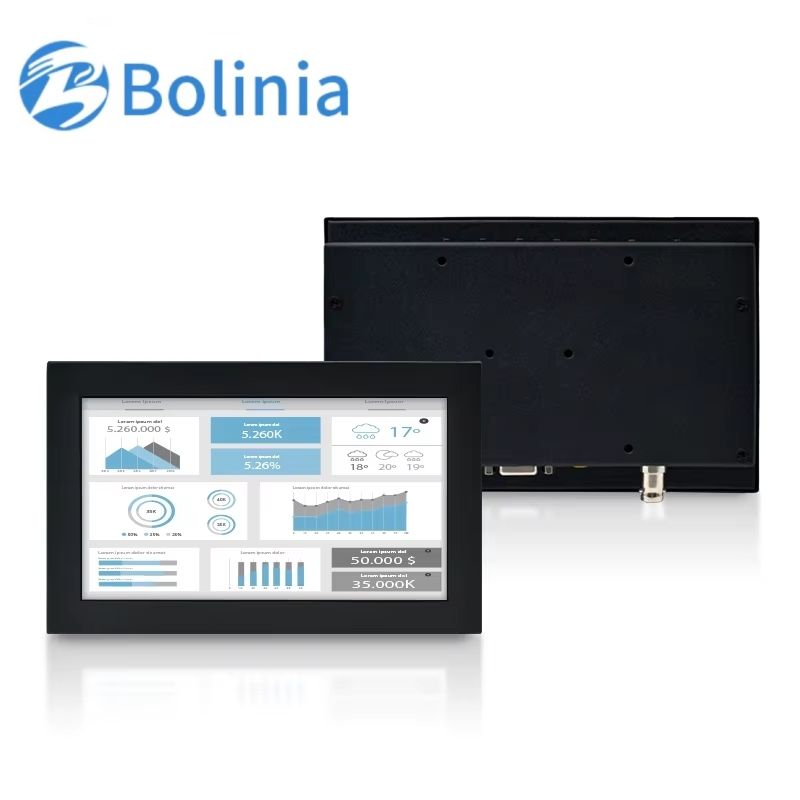 Mini 7 Inch Industrial VGA BNC HD TFT IPS Monitor Wall-Mounted Resistive Touch 1024*600 Resolution USB Interface New Metal Case