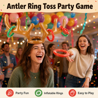 Aufblasbares Geweih-Ringwurfspiel PVC Rentierkopf-Wurfspielzeug Feiertagsparty-Dekoration