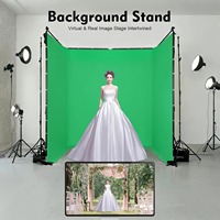 Backdrop Layar Hijau Besar dengan Stand 13.12ft X 7.87ft, Stand Penyangga Latar Belakang Fotografi yang Dapat Disesuaikan untuk Perekaman Video Studio