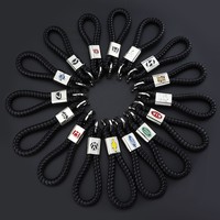 Porte-clés de voiture en cuir PU de bonne qualité de luxe au détail porte-clés de voiture en cuir blanc cadeau promotionnel multicolore