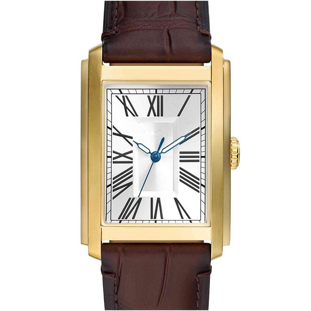 Custom Luxury Brand Rectangle Watch Leather Strap Wristwatch Alloy Quartz Movement Watch