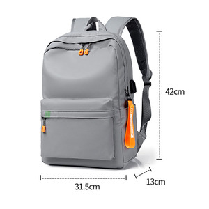 Custom Waterproof Polyester Casual Sports <b>Backpack</b> Zipper USB Port 36-<b>55L</b> Capacity-Men's Leather Film Laptop <b>Backpack</b> for Travel - Product Image 3