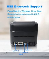 Impresora de Etiquetas Térmicas NORGEE Zywell ZY-4600 con Interfaz USB, LAN y RS232, Impresora de Papel Térmico 4x6